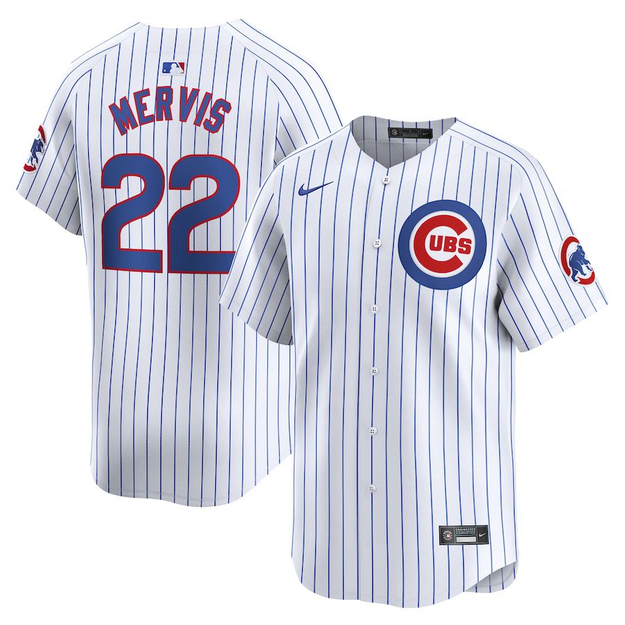 Men Chicago Cubs #22 Matt Mervis Nike White Home Limited Player MLB Jersey